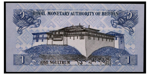 Alternative view of BILLETE; BUTAN 1 NGULTRUM 2013