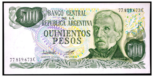 BILLETE; ARGENTINA 500 PESOS ND (1976-1983)