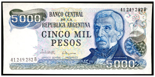 BILLETE; ARGENTINA 5000 PESOS ND (1976-1983)