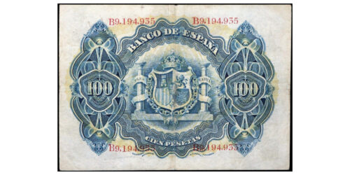 Alternative view of ALFONSO XIII  100 PESETAS 1906