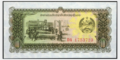 BILLETE; LAOS 10 KIP (1979)