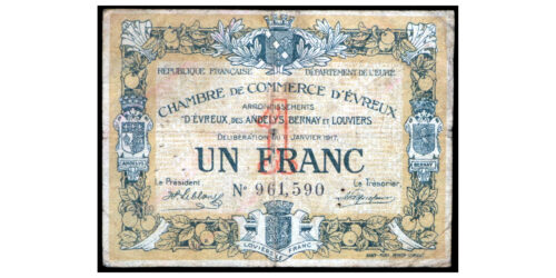 BILLETE; FRANCIA 1 FRANCO 1917