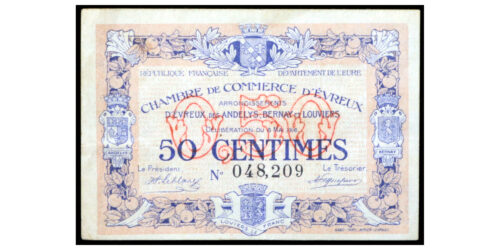 BILLETE; FRANCIA 50 CENTIMES 1916