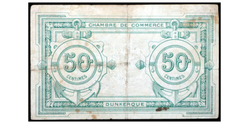 Alternative view of BILLETE; FRANCIA 50 CENTIMES ND (1914-1925)