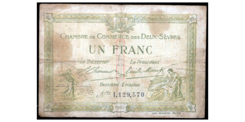 BILLETE; FRANCIA 1 FRANCO 1916
