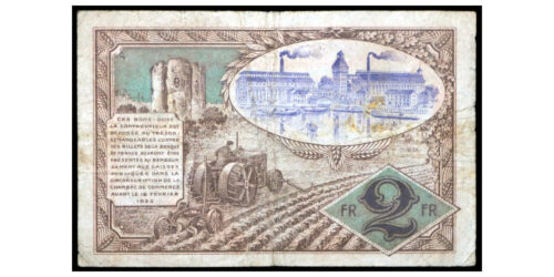 Alternative view of BILLETE; FRANCIA 2 FRANCOS 1920
