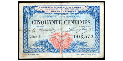 BILLETE; FRANCIA 50 CENTIMES 1920