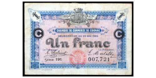 BILLETE; FRANCIA 1 FRANCO 1920