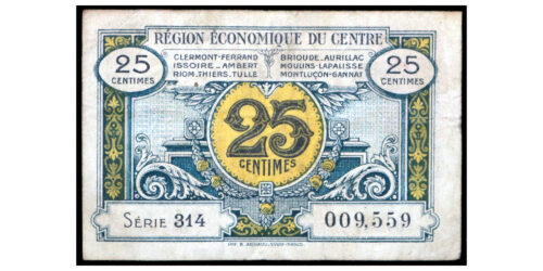 BILLETE; FRANCIA 25 CENTIMES ND (1914-1924)