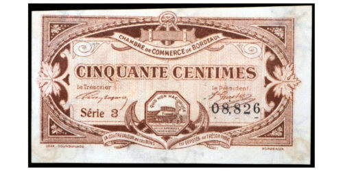 BILLETE; FRANCIA 50 CENTIMES 1917