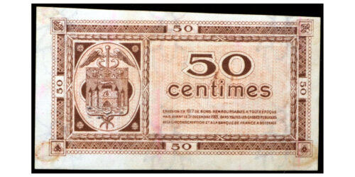 Alternative view of BILLETE; FRANCIA 50 CENTIMES 1917