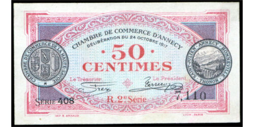 BILLETE; FRANCIA 50 CENTIMES 1917