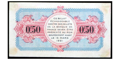 Alternative view of BILLETE; FRANCIA 50 CENTIMES 1917