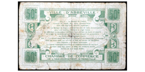 Alternative view of BILLETE; FRANCIA 50 CENTIMES ND (1914-1925)