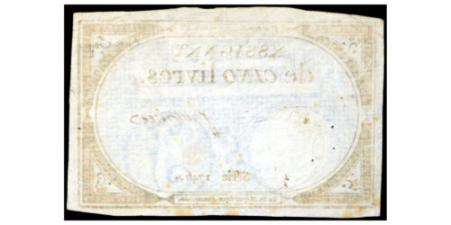 Alternative view of BILLETE; FRANCIA 5 LIVRES ND (1793)  I REPUBLICA