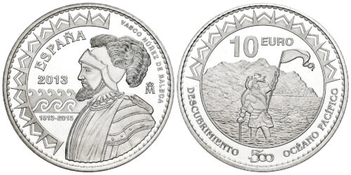ESPAÑA 10 EUROS 2013  DESCUBRIMIENTO DEL PACIFICO