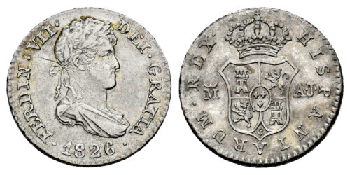 FERNANDO VII  1/2 REAL 1826 MADRID AJ/GJ