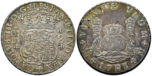 CARLOS III  8 REALES 1761 MEXICO MM