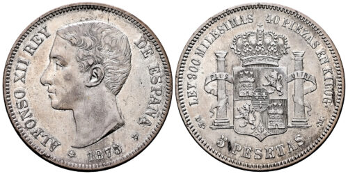 ALFONSO XII  5 PESETAS 1875