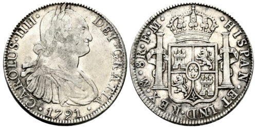 CARLOS IV  8 REALES 1791 MEXICO FM