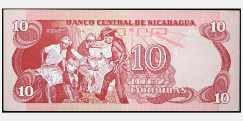 BILLETE; NICARAGUA 10 CORDOBAS (1979) ANDRES CASTRO - Imagen 2