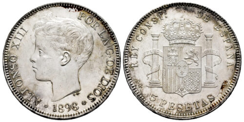 ALFONSO XIII  5 PESETAS 1898