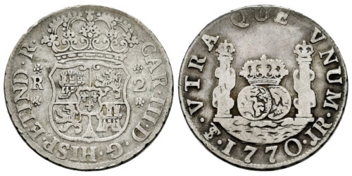CARLOS III  2 REALES 1770 POTOSI JR
