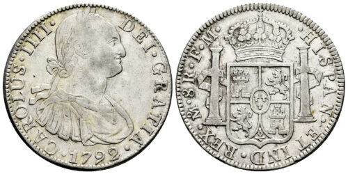 CARLOS IV  8 REALES 1792 MEXICO FM