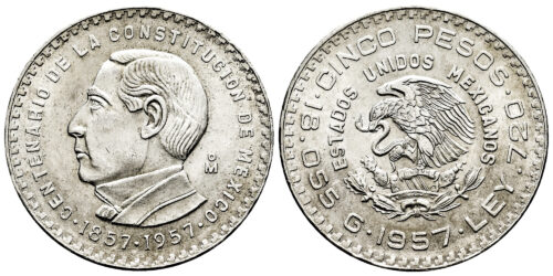 MEXICO 10 PESOS 1957 CONSTITUCION