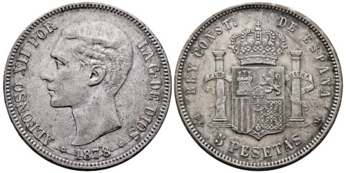 ALFONSO XII  5 PESETAS 1878 DEM