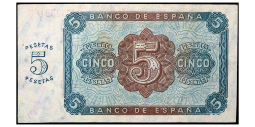 ESTADO ESPAÑOL 5 PESETAS 1938 BURGOS - Imagen 2