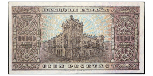 Alternative view of ESTADO ESPAÑOL 100 PESETAS 1938 LA CASA DE CORDON BURGOS