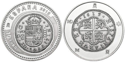 ESPAÑA 10 EUROS 2015 VI SERIE JOYAS NUMISMATICAS