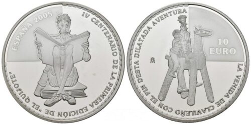 ESPAÑA 10 EUROS 2005  IV CENTº DEL QUIJOTE (CLAVILEÑO)
