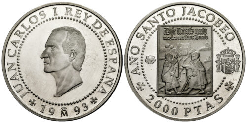 ESPAÑA 2000 PESETAS 1993 AÑO SANTO JACOBEO- PEREGRINOS