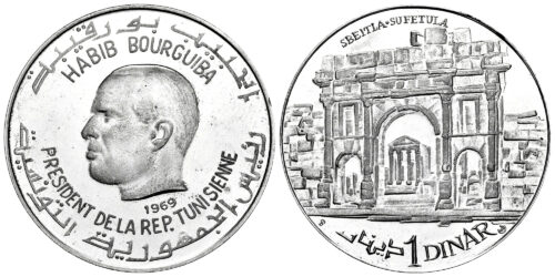 TUNEZ 1 DINAR 1969 HABIB BOURGUIBA