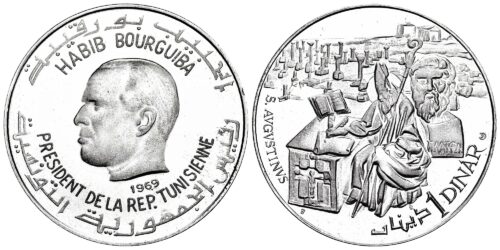 TUNEZ 1 DINAR 1969 HABIB BOURGUIBA
