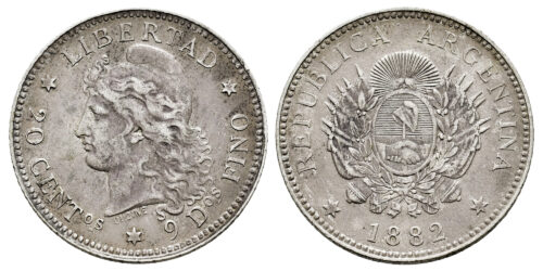 ARGENTINA 20 CENTAVOS 1882