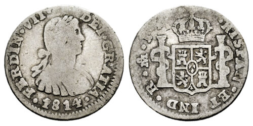 FERNANDO VII  1/2 REAL 1814 MEXICO JJ