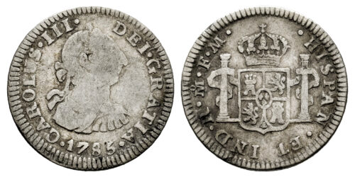CARLOS III  1/2 REAL 1785 MEXICO FM