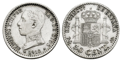 ALFONSO XIII  50 CENTIMOS 1910