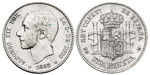ALFONSO XII  1 PESETA 1885*18-85