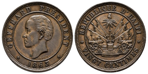 HAITI 20 CENTIMES 1863 PRESIDENTE GEFFARD