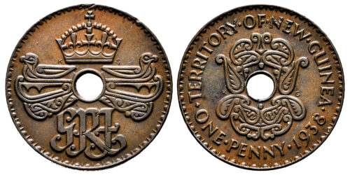 NUEVA GUINEA 1 PENNY 1938 JORGE VI
