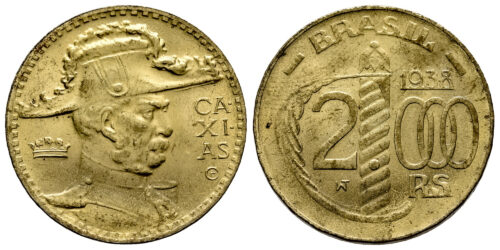 BRASIL 2000 REIS 1938 DUQUE DE CAXIAS