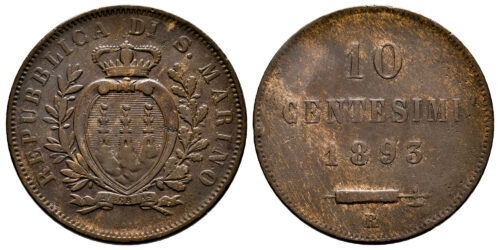 SAN MARINO 10 CENTESIMI 1893