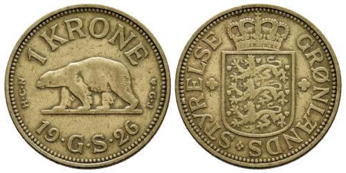 GROELANDIA 1 KRONE 1926 CHRISTIAN X