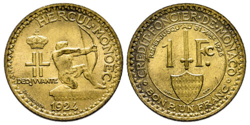 MONACO 1 FRANCO 1924 LUIS II