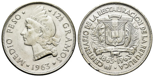 REPUBLICA DOMINICANA 1/2 PESO 1963