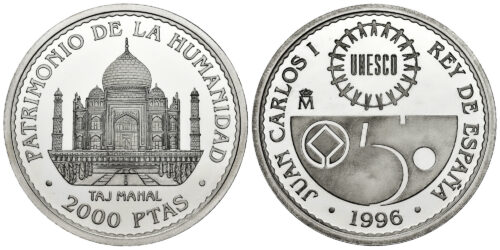 ESPAÑA 2000 PESETAS UNESCO 1996 (TAJ MAHAL)